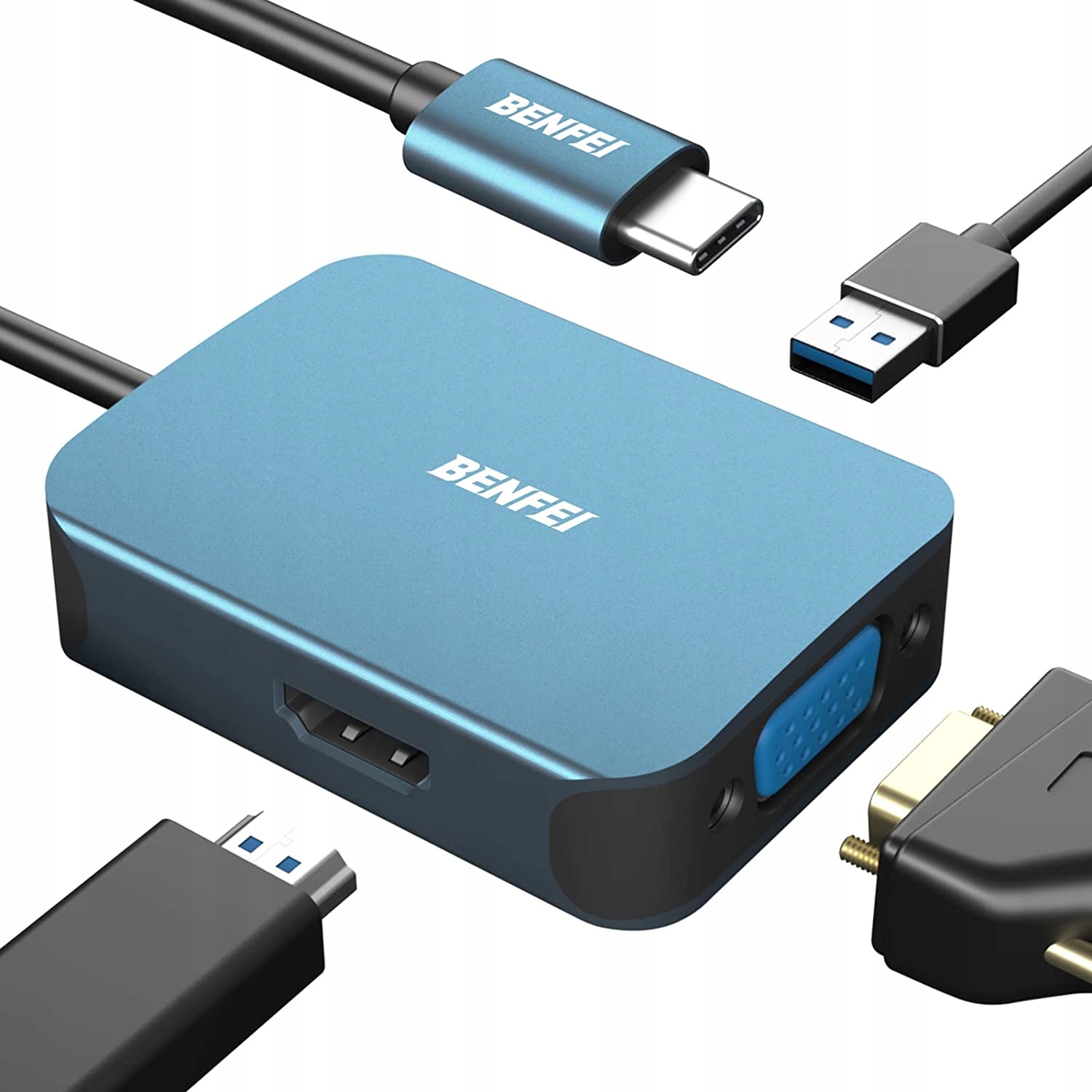 HUB USB C USB-C Stacja dokująca BENFEI VGA HDMI USB C USB