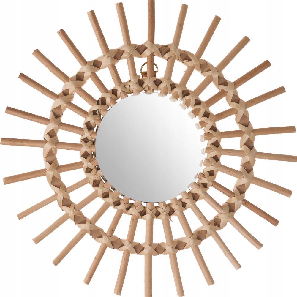 

Lustro ścienne okrągłe Boho Słońce 30 cm wiklina