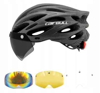 Carbonová cyklistická přilba 4 Rychlé Led světlo 54-62 CM M/L