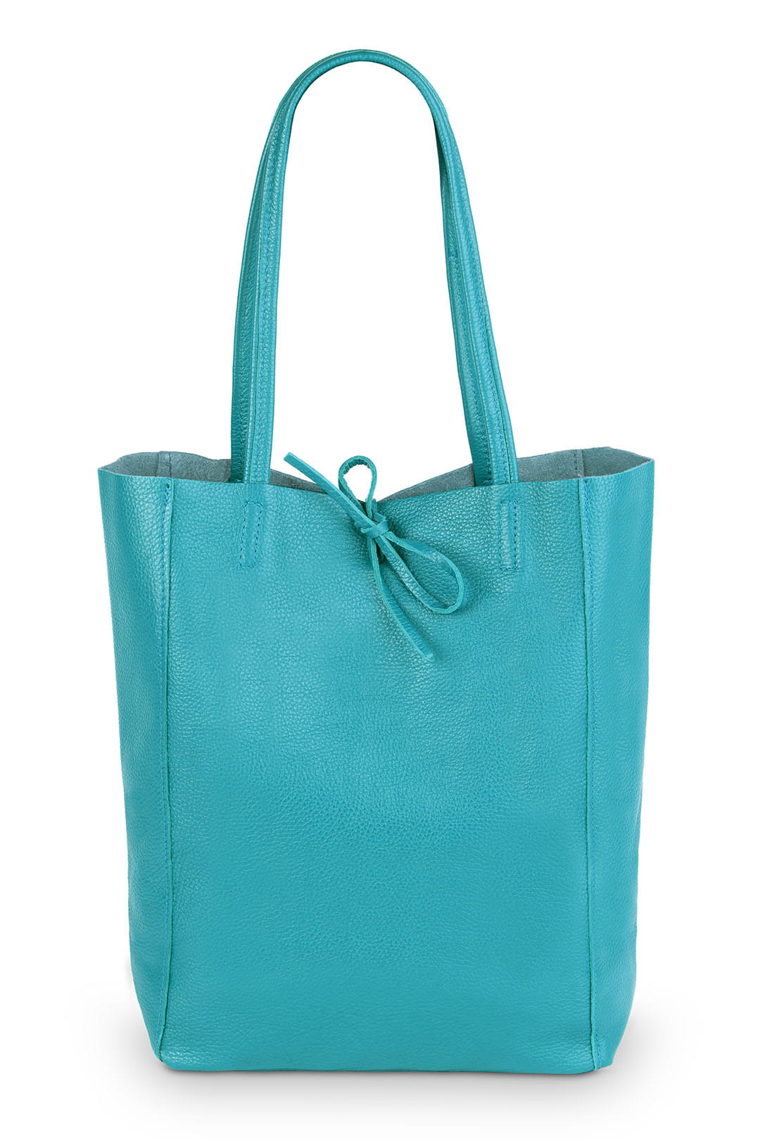 Torba Skórzana Vera Pelle Corda Turkusowa