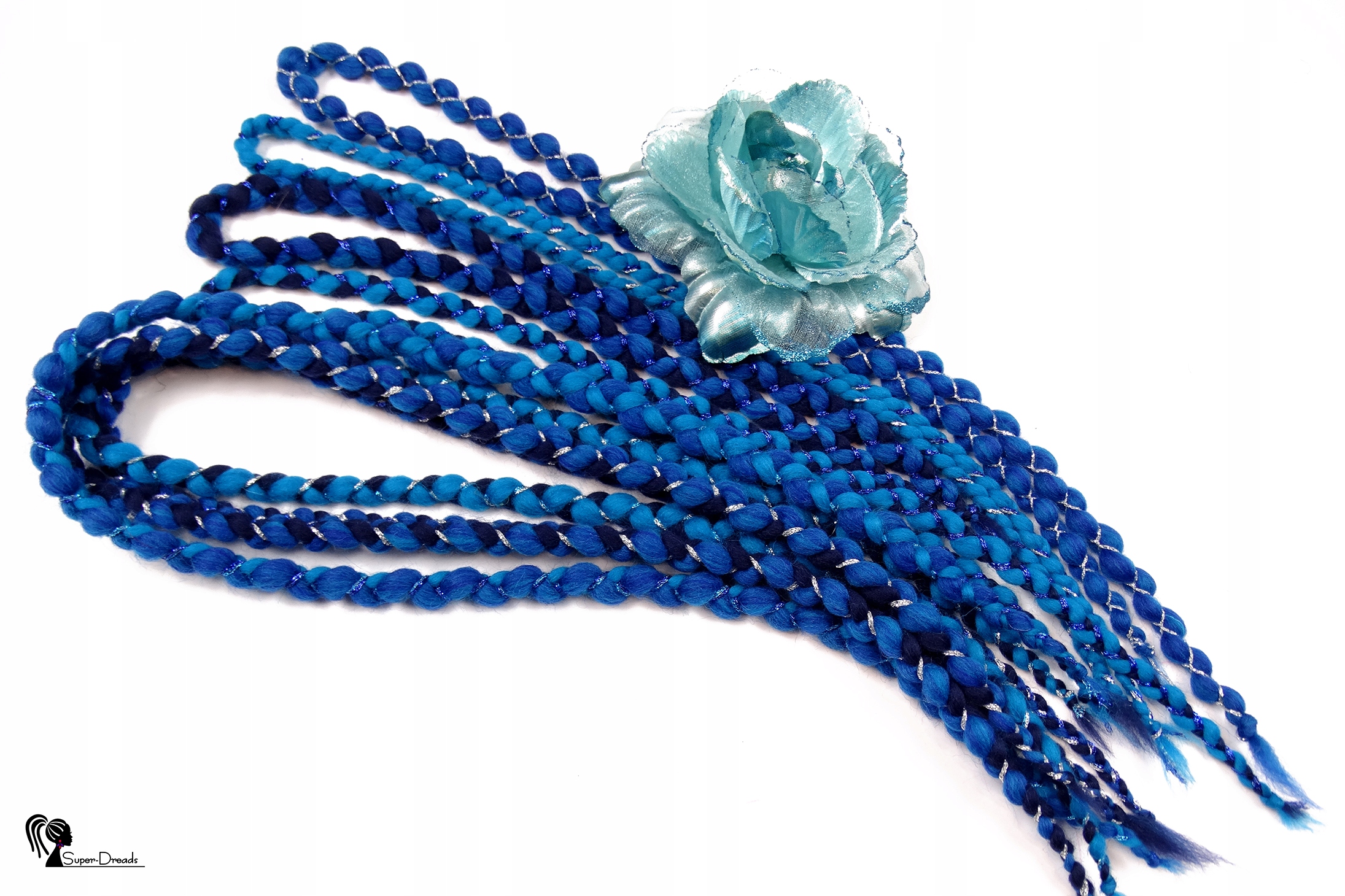 Opakovaně Použitelné vlněné copánky, modré, Modrý Chillout, 10 kusů