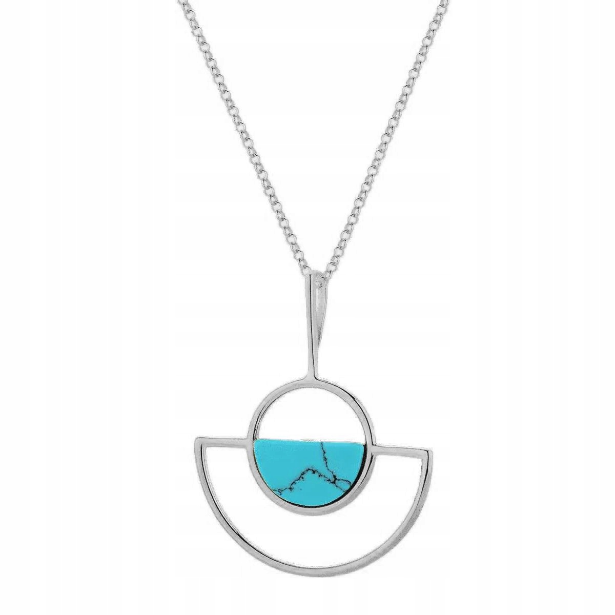 Stříbrný náhrdelník s přívěskem a tyrkysem Ditta Zim