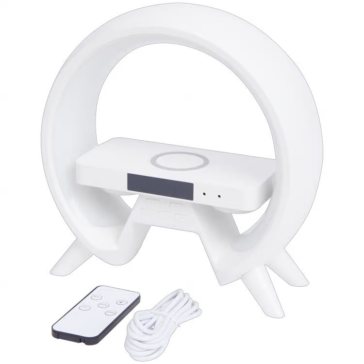 Digitální budík Xtronic 24 x 24 cm s indukční nabíječkou a Led osvětlením