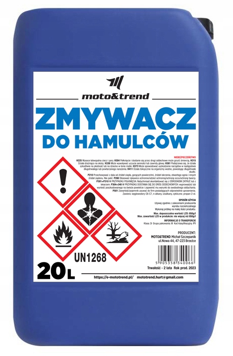 

Zmywacz Hamulcowy Zmywacz Do Hamulców 20L Polski