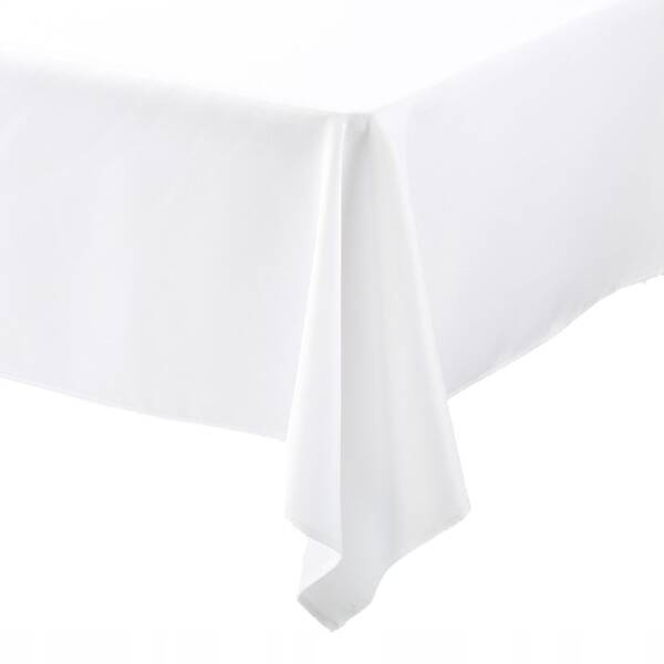 OBRUS BIAŁY Z MATERIAŁU 140X170 CM PRZYJĘCIE WESELE ŚLUB KOMUNIA CHRZEST