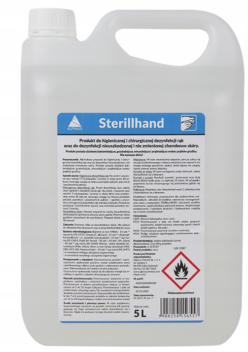 

Sterillhand Płyn Do Dezynfekcji Rąk I Skóry 5L