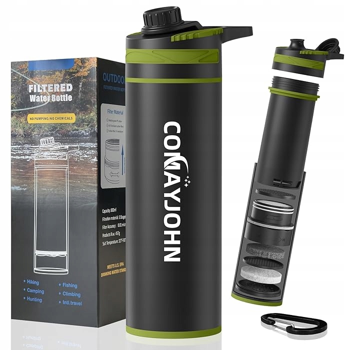 Filtrowana Butelka Na Wodę Z Filtrem Oczyszczającym do podróży wędrówek