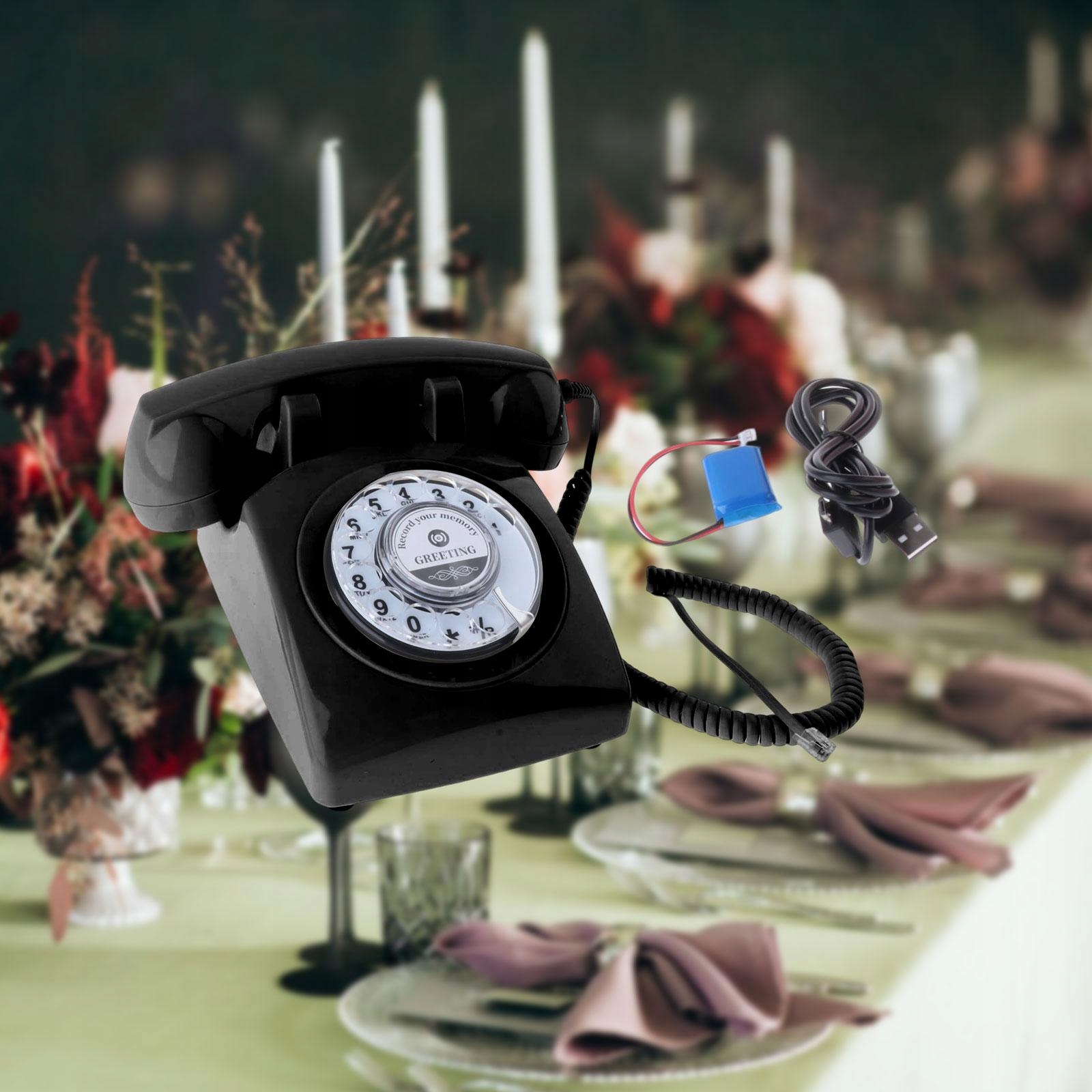 Revolve Dial Stacjonarny Telefon Biurkowy Przewodowy Retro Marka inna