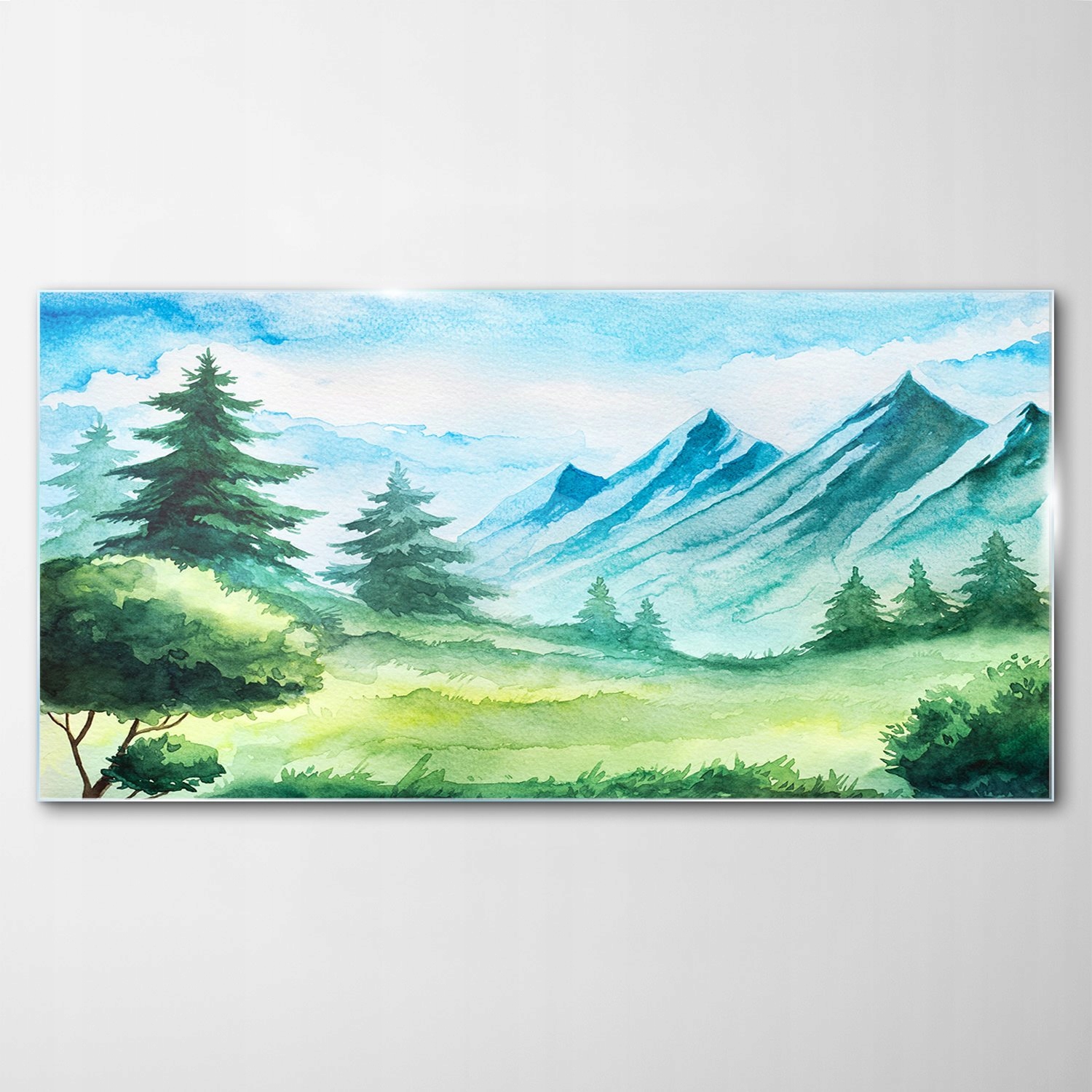 

Obraz na Szkle Dekor Las Łąka Góry Drzewa 140x70