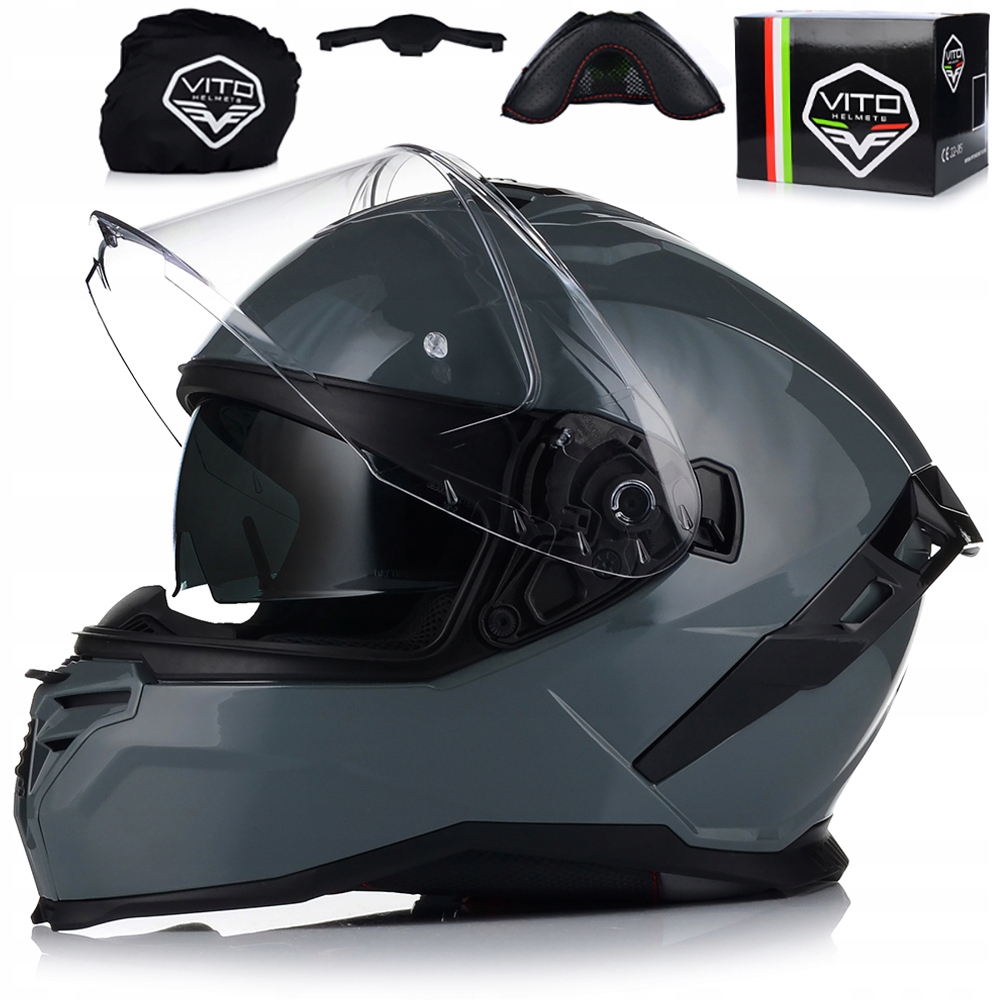 Motocyklová Prilba Vito Presto Nado Grey Systém Pinlock Blenda Ece 06