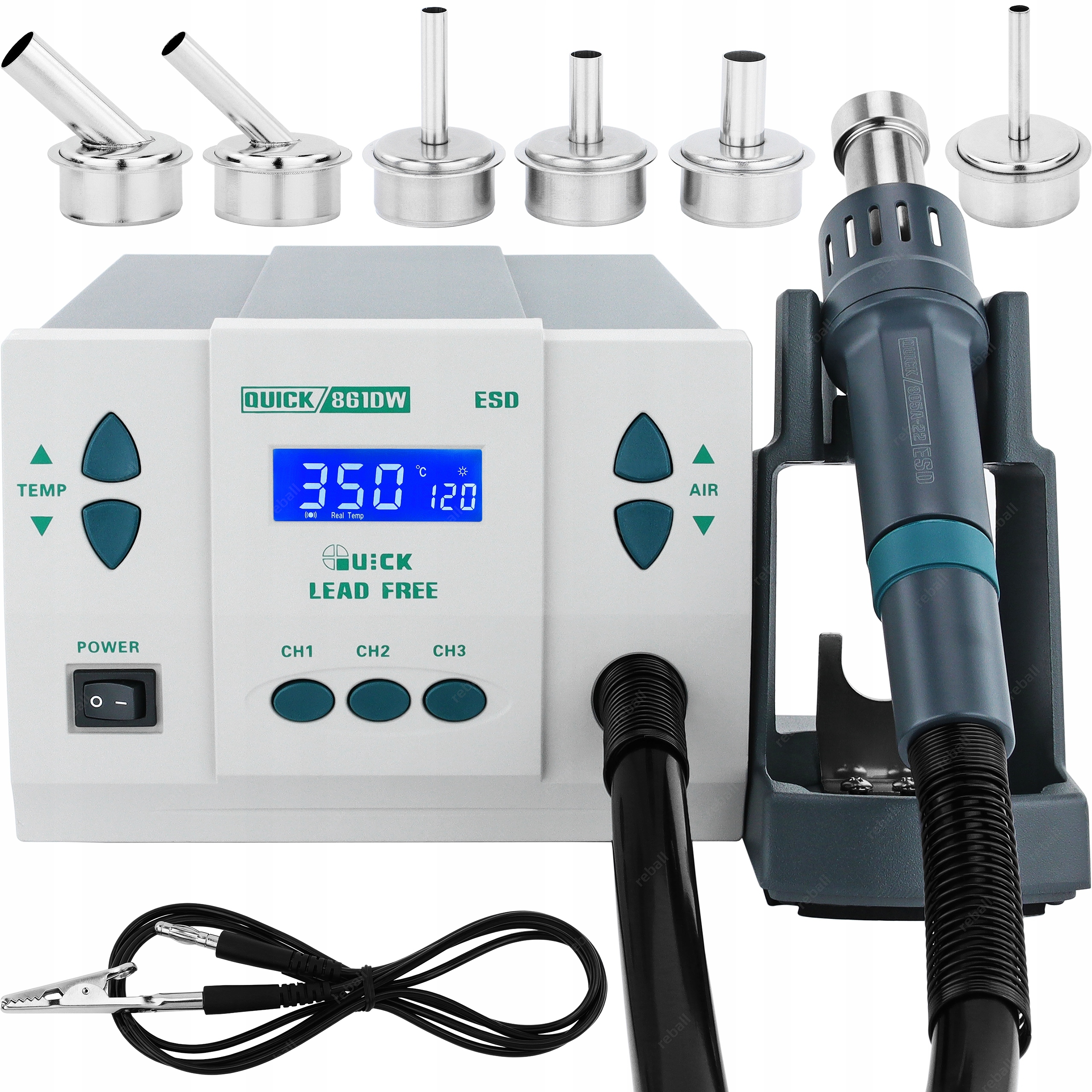 Pájecí Stanice Horkovzdušná S Horkým Vzduchem Svářečka Quick 861DW 6 trysek