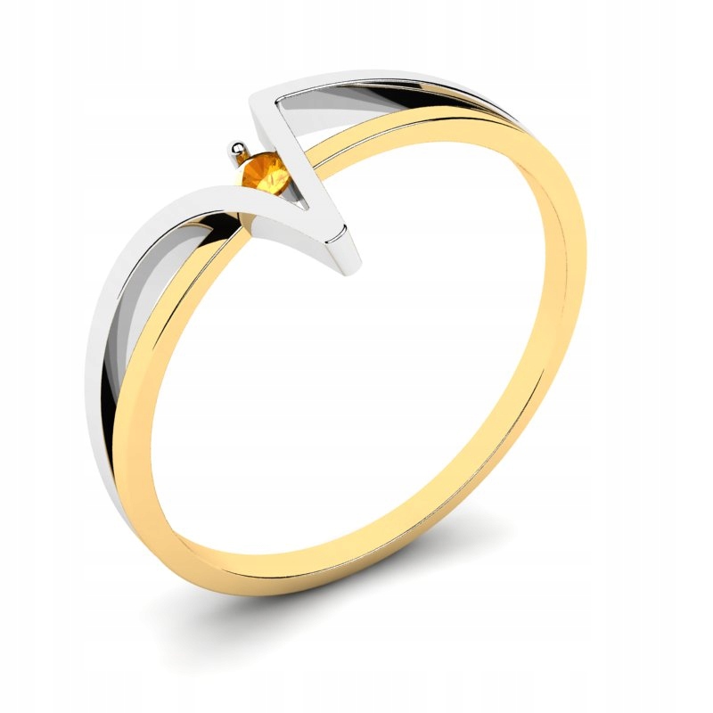 

Pierścionek Złoty Klasyczny Z Cytrynem