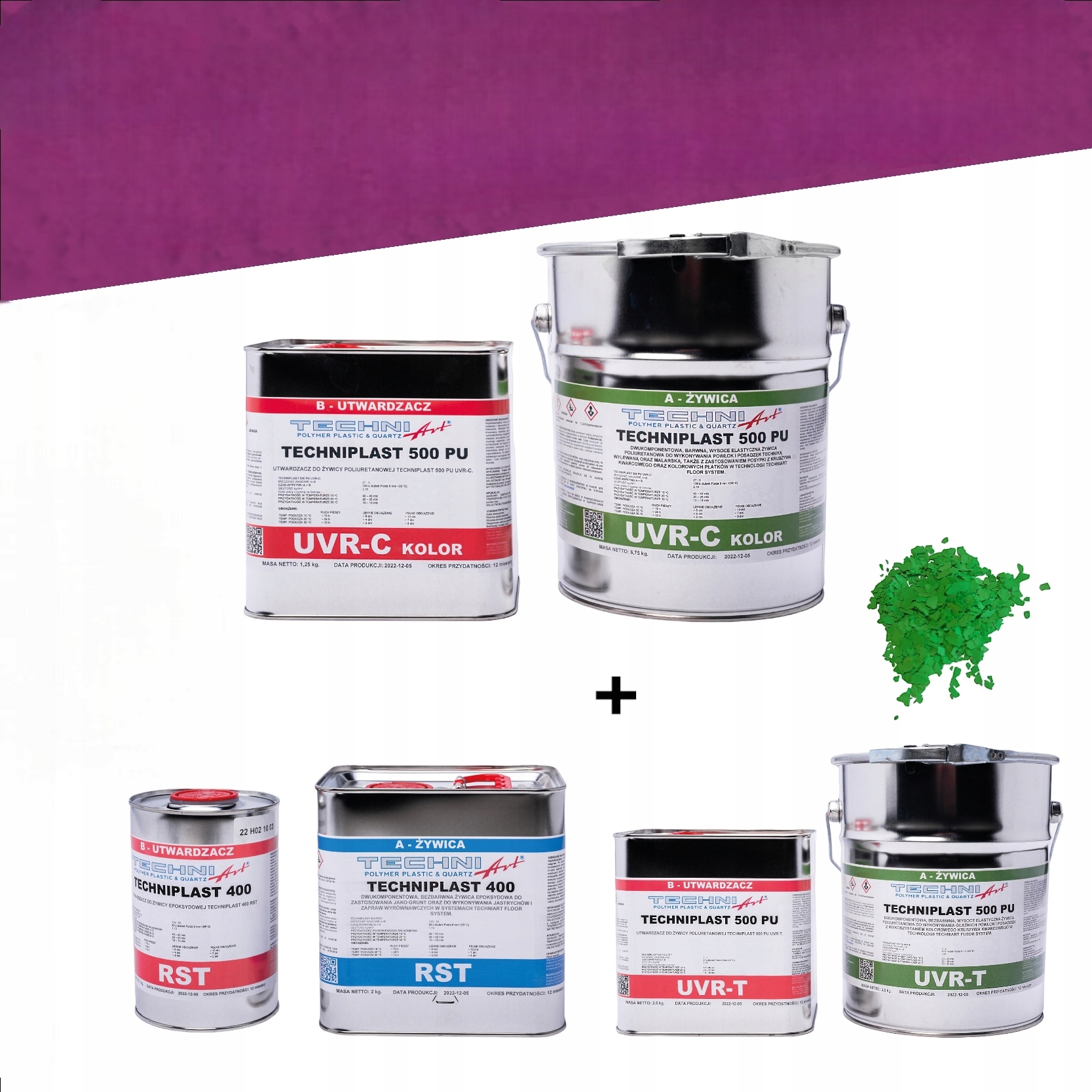 Sada polyuretanových pryskyřic na balkon terasu 10 m2 s vločkami