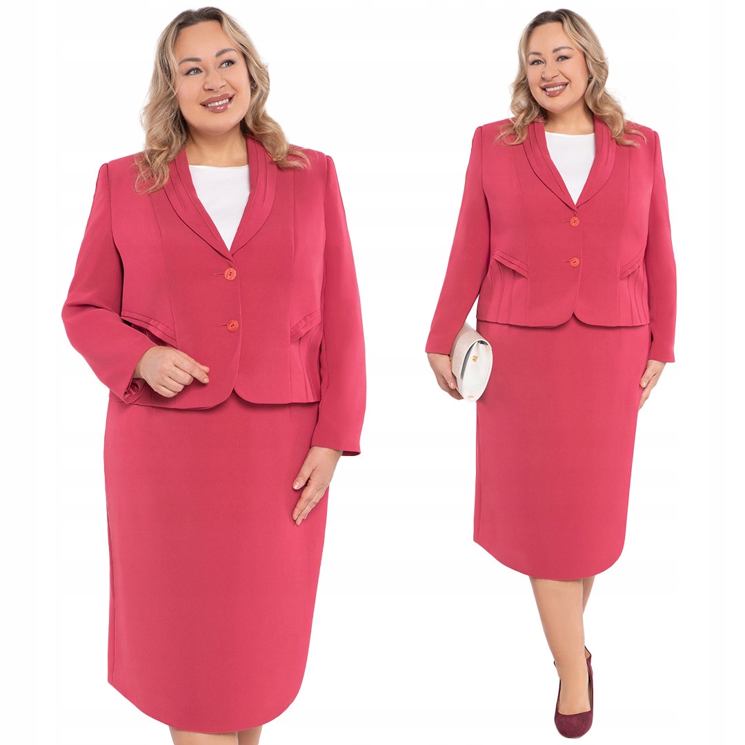 Růžová sukně s límcem 52