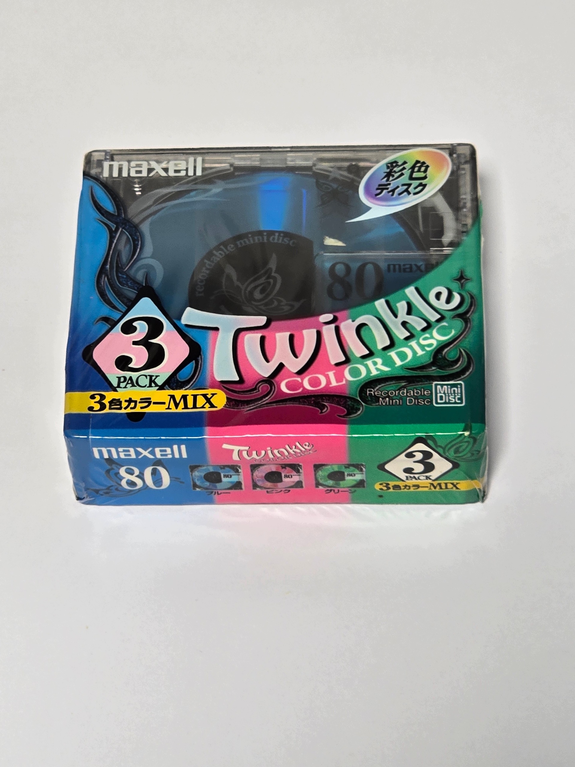 Minidisc MD Diskety Maxell Twinkle 80 3 Pack 3 Ks Color Disc Japan