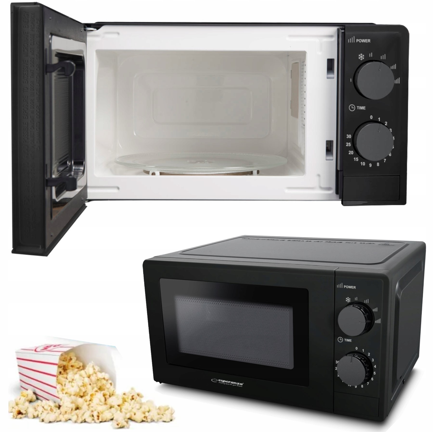 Kuchenka mikrofalowa wolnostojąca Esperanza Estofado 700W 20L Czarna