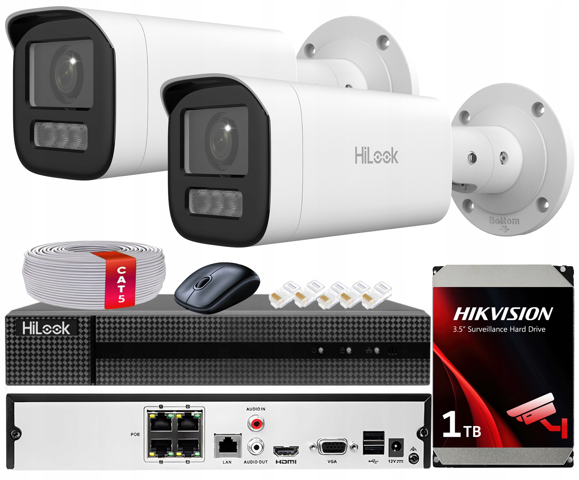 Sada Monitorování 4MPx 2 Kamery Hilook By Hikvision IPC-B640HA-LZU PoE