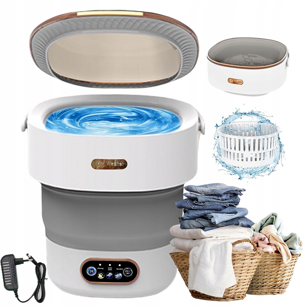 Mini Pralka Turystyczna Składana Przenośna Trzy Tryby Wydajny 12L 24W