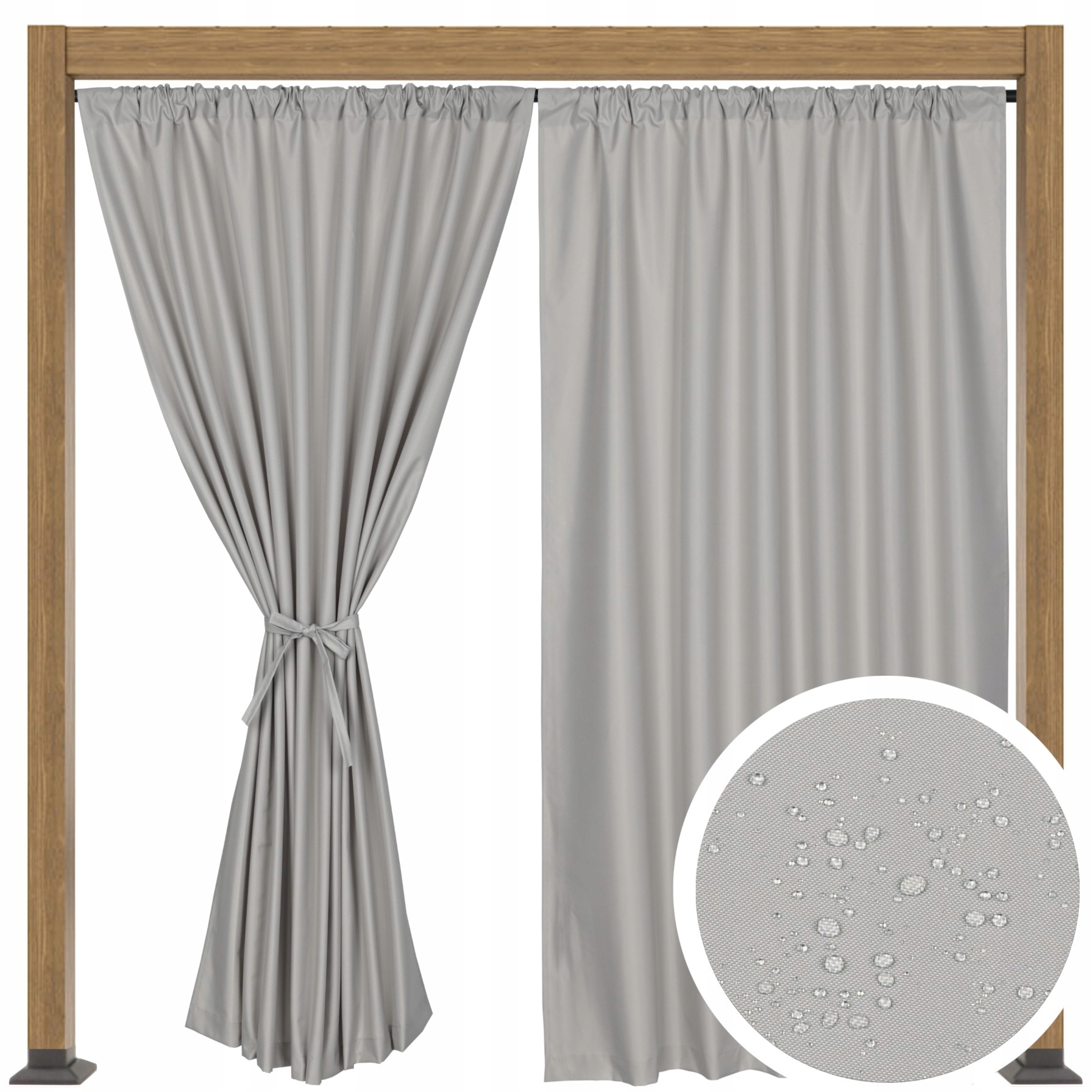 ZASŁONA TARASOWA OGRODOWA ZASŁONY TARASOWE OGRODOWE T 155x280 jasnoszara