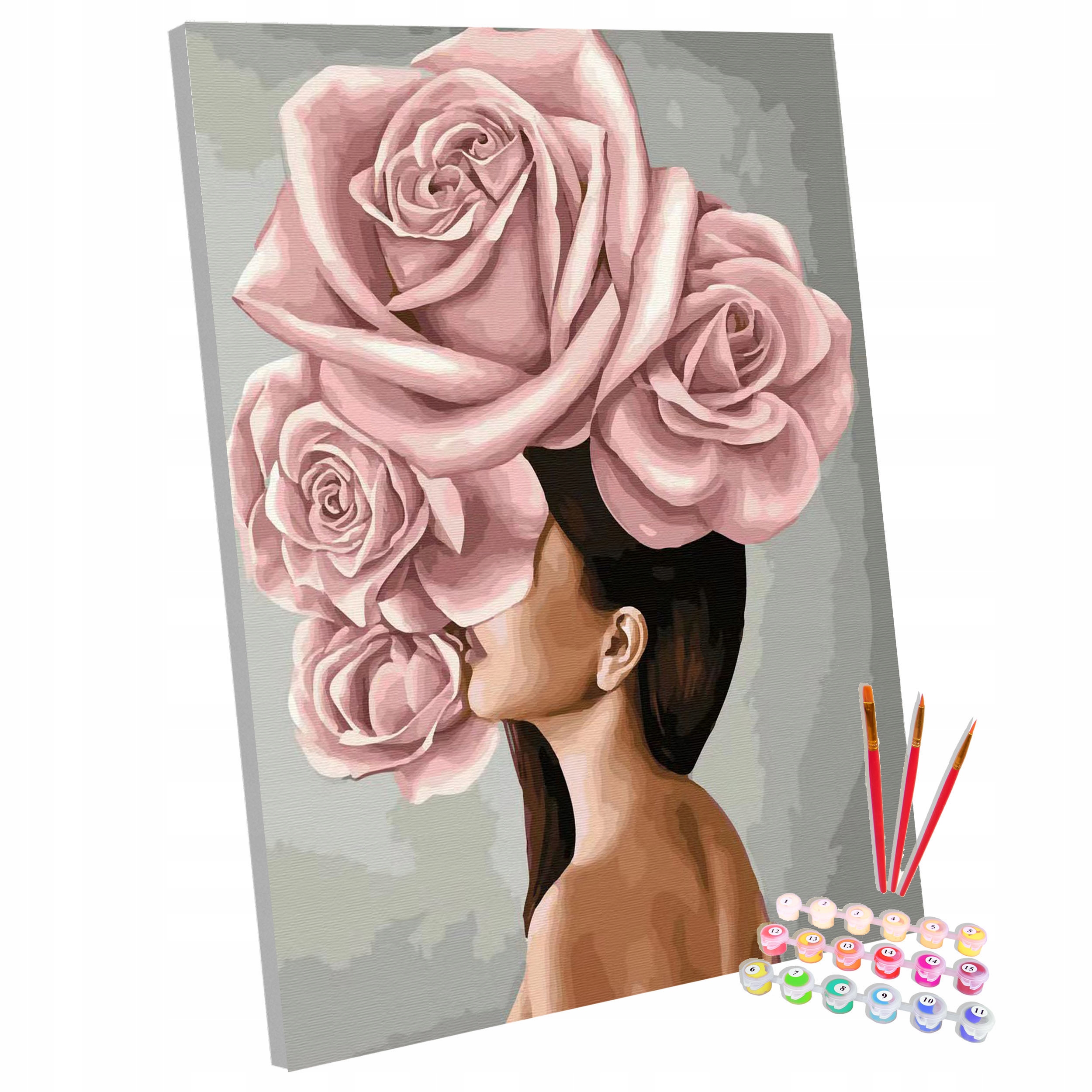 Obraz Malování Podle Čísel Na Rámu Žena Květ Portrét Na Rámu 40x50