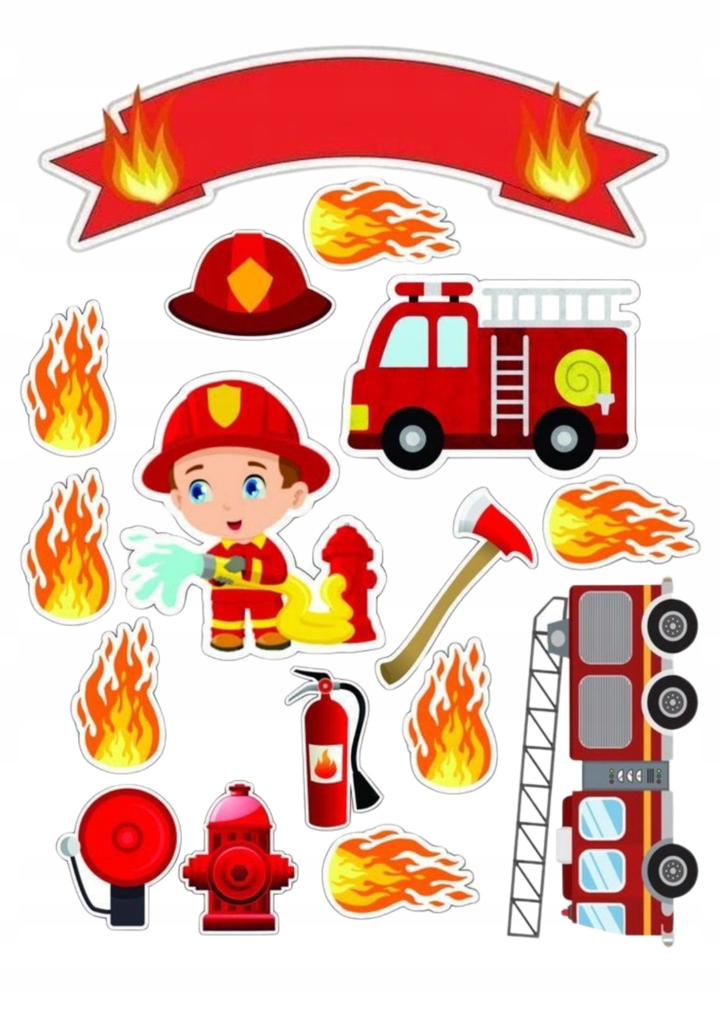 Wydruk na masie cukrowej strażak dla strażaka straż pożarna+ Imię