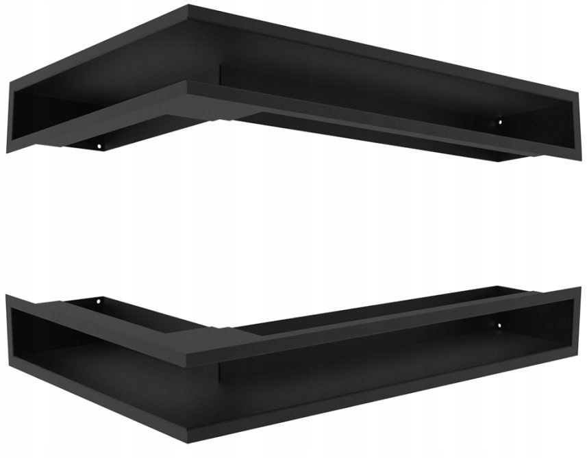 Větrací Krbová Mřížka Luft Rohová 600x400x60 Černá Pravá 2 Ks