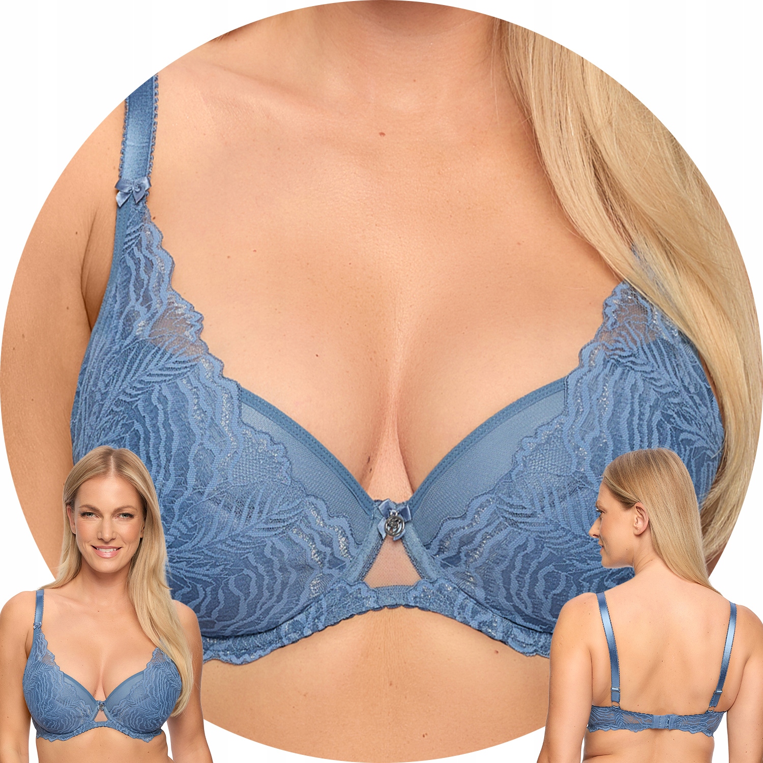 Gaia 1226 Abigail Push-up podprsenka modrá 75C