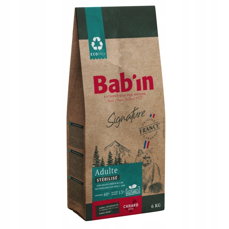 Bab'in Signature Neutered Adult bohatá na kachnu pro Vybíravé kočky 6 kg