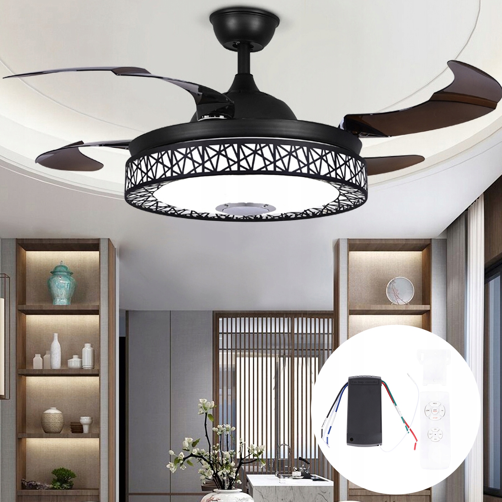 WENTYLATOR SUFITOWY STEROWNIK ROZRZĄDU LAMPY BEZPRZEWODOWY Marka bez marki