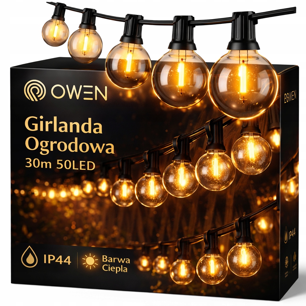 Led Svetelná Girlanda Vonkajšia Záhradná Lampa 30 M 50 Žiaroviek Vodotesná