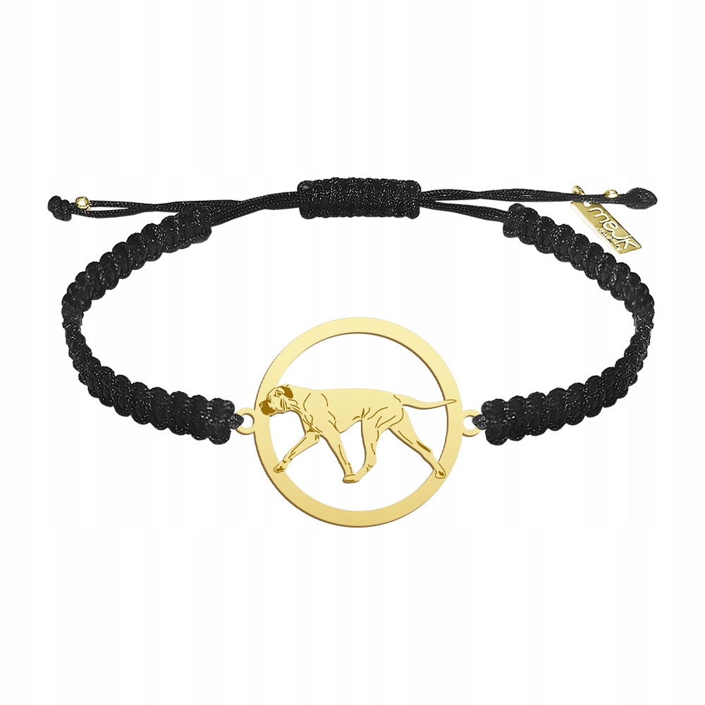 Zlatý náramek se psem Tosa Inu 925 Makramé jako Dárek Žena Gravírování