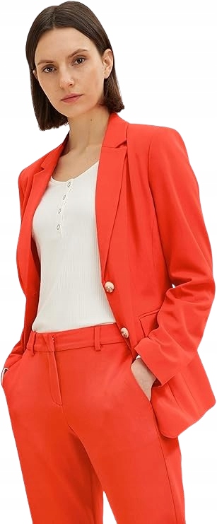 Tom Tailor Červené Sako Dámské Sako S Klopami A Dlouhým Rukávem 38 J9B