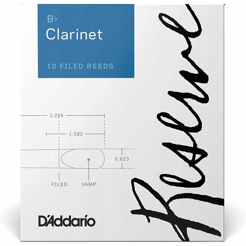 Stroik D'addario Rico Reserve do klarnetu Bb 3.0