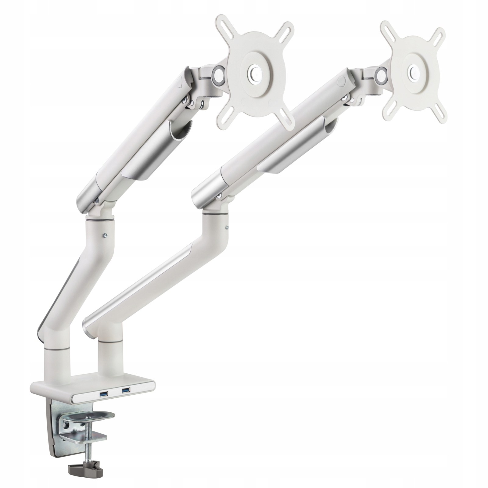 UNIWERSALNY OBROTOWY BIURKOWY UCHWYT NA 2 MONITORY LED LCD 17-32 CALI USB Liczba mocowanych monitorów 2