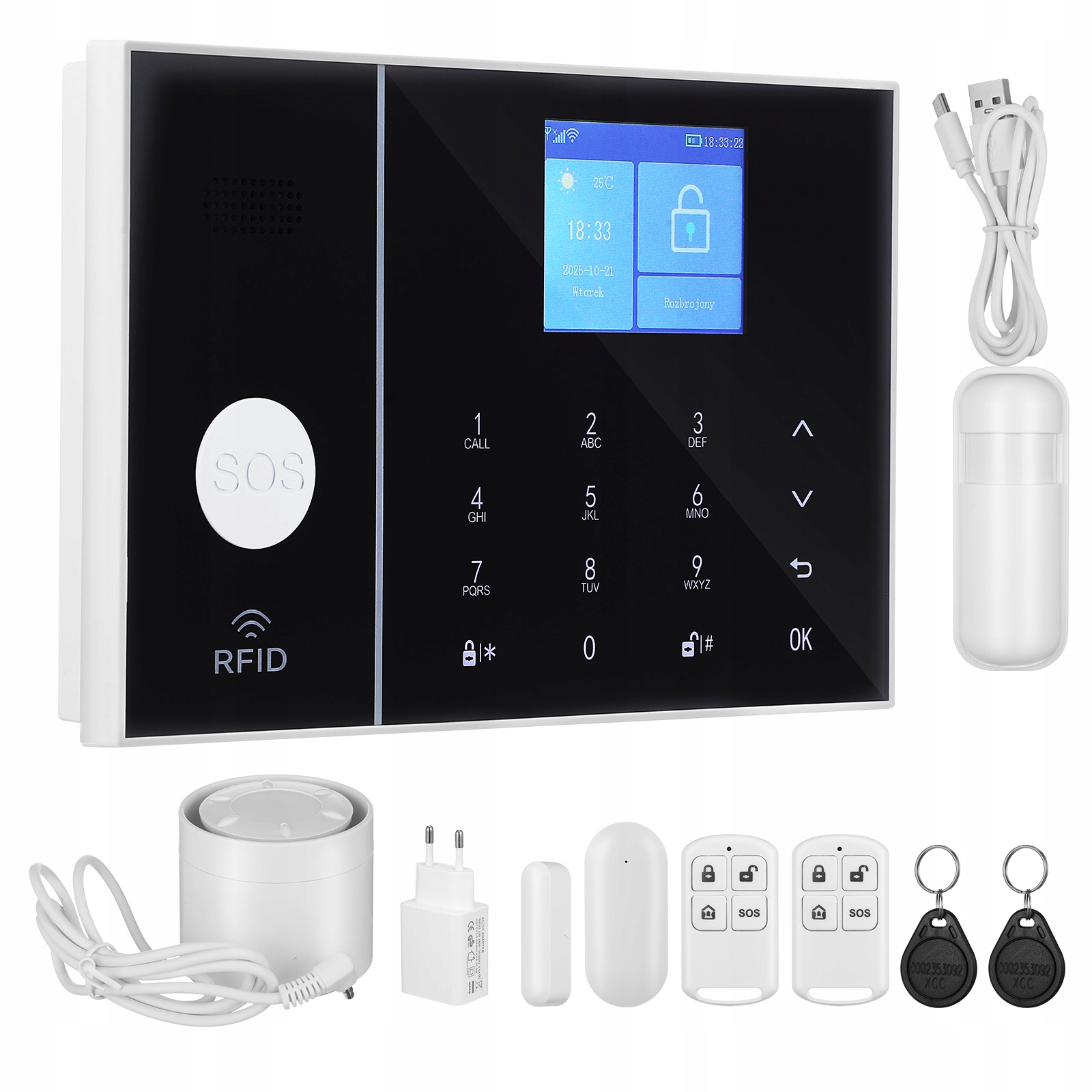 Zestaw Alarmowy Wi-Fi + GSM Tuya Smart Home Security PROFESSIONAL ALARM