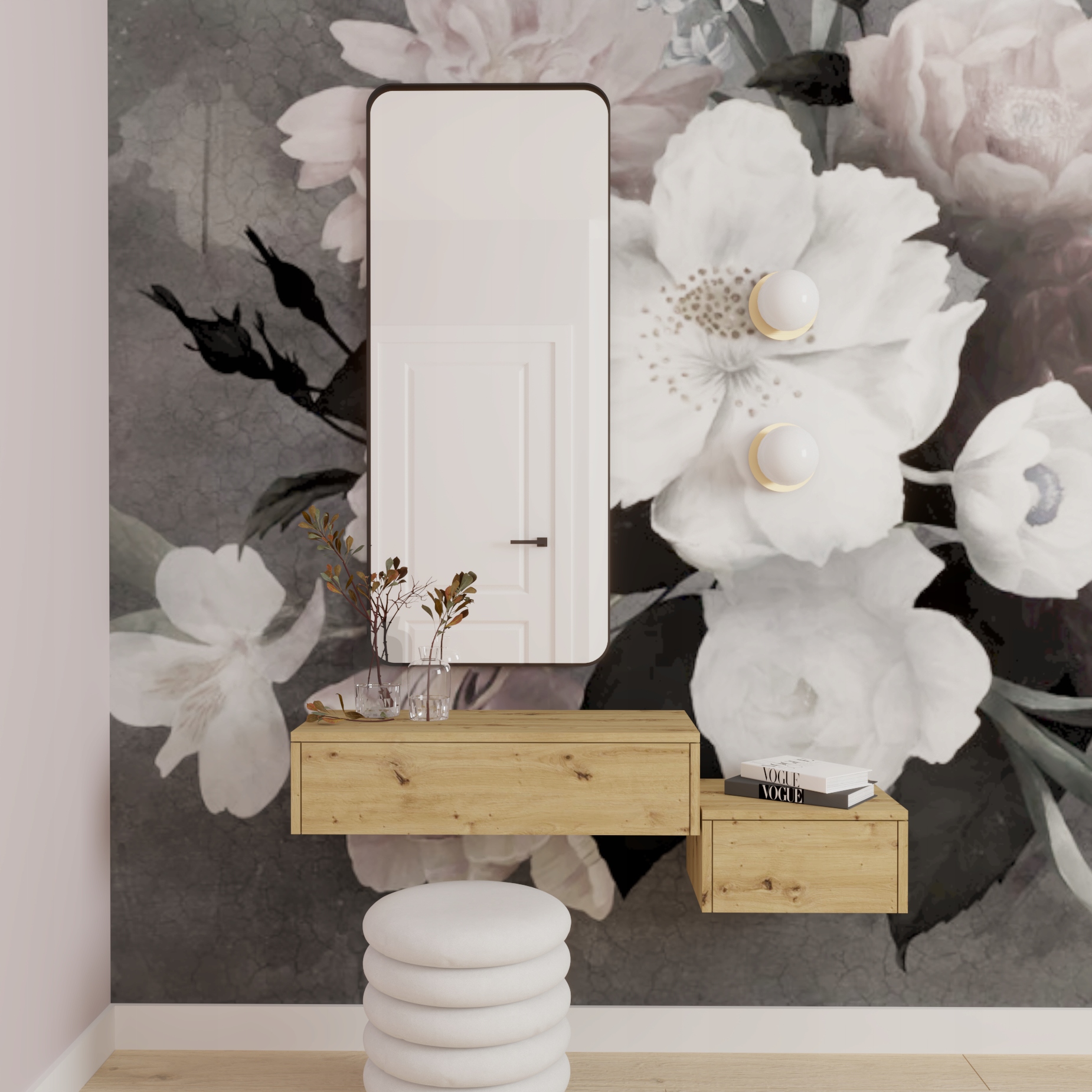 toaletka konsola szafka PÓŁKA WISZĄCA Szuflada DĄB ARTISAN 80 CM MOLLY Marka EDMAR