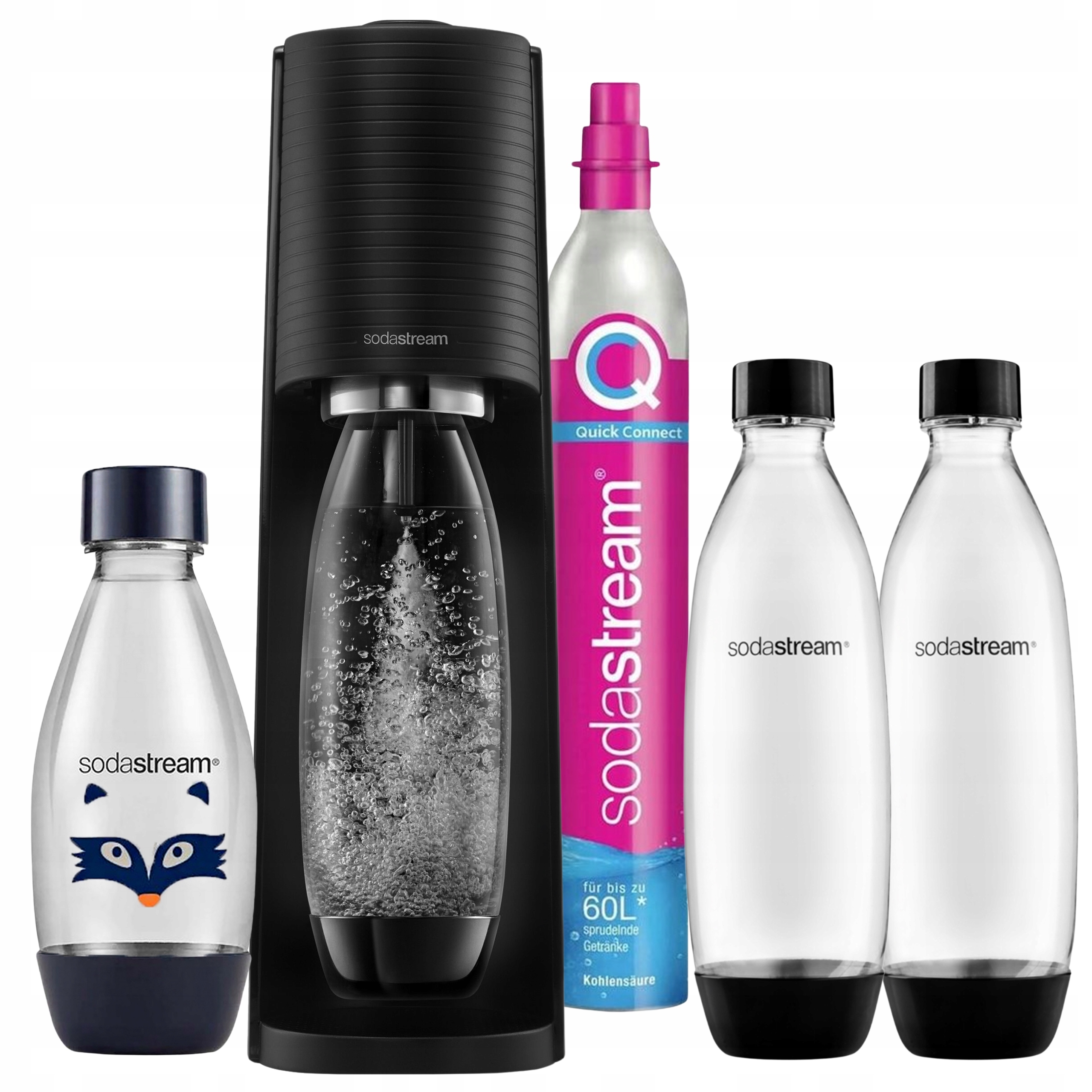 Saturátor SodaStream Terra čierny na vodu, 2 fľaše 1L fľaša 0,5L