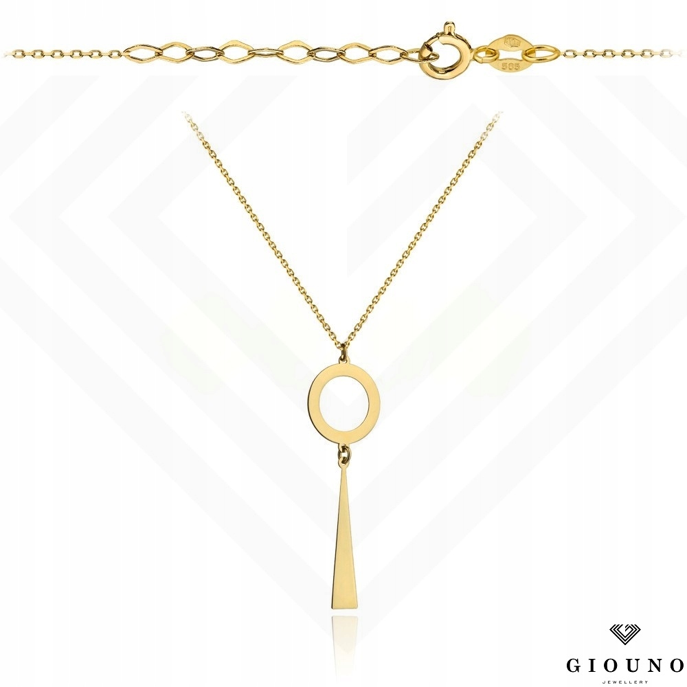 Złoty naszyjnik 585 KÓŁECZKO I TRÓJKĄT Marka Giouno Jewellery