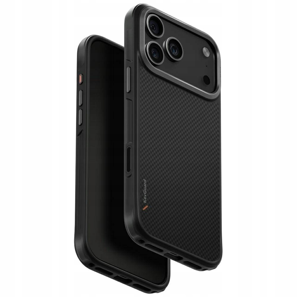 Pouzdro Uniq Keva Aramid pro iPhone 17 Pro Max Magclick Charging, černé