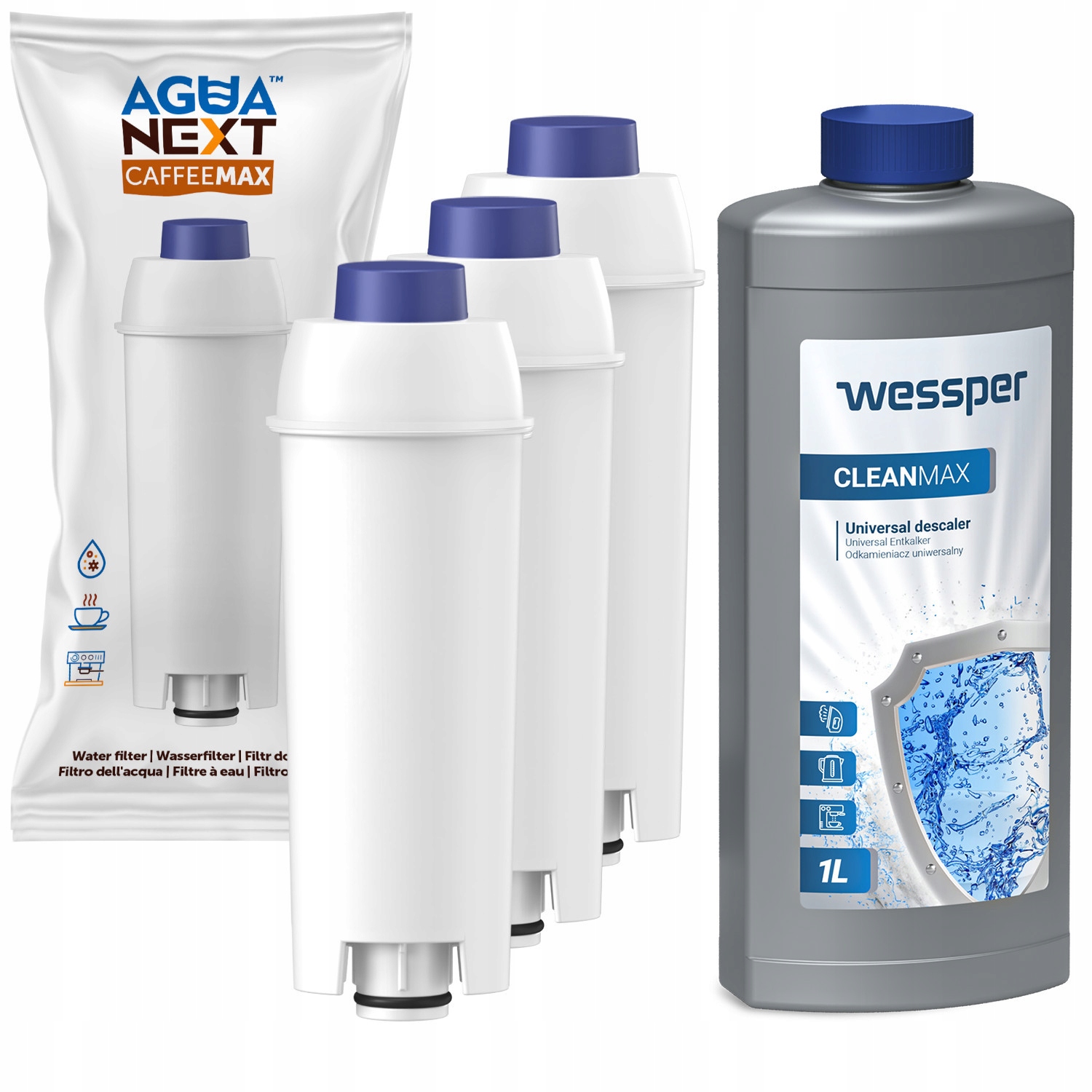 

2x 500 ml Odkamieniacz Expres do DeLonghi 3x Filtr