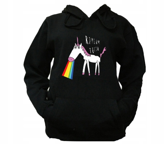 

S Bluza Kaptur Męska Rzygam Tęczą Unicorn Hell