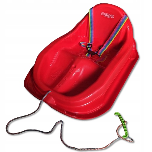 Sanki plastikowe dla dzieci Ślizg Mini Saneczki do zjeżdżania Czerwone