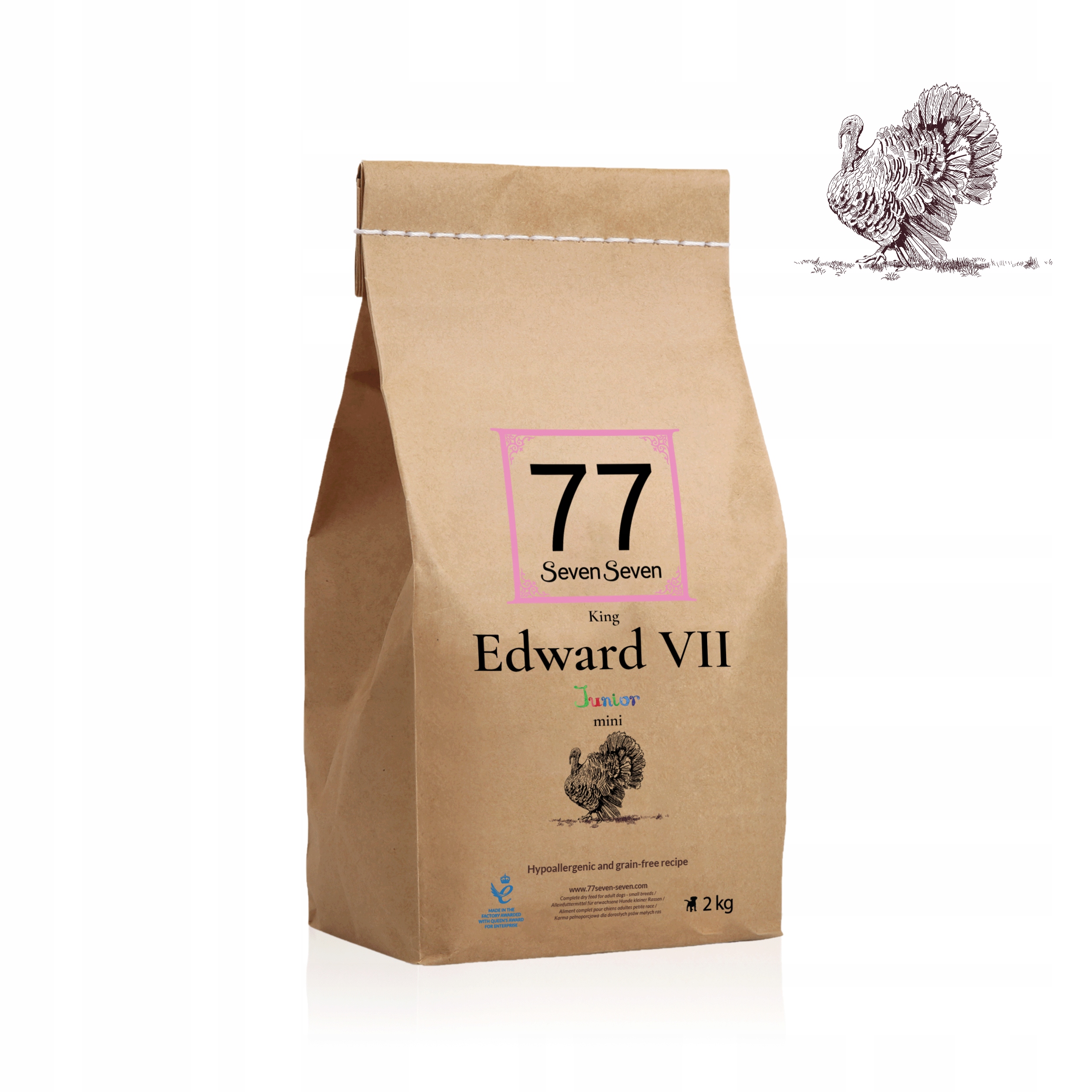 Junior mini Edward VII 2kg z indykiem 77 Petfood