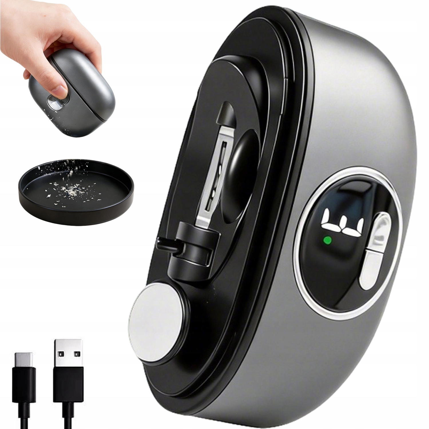 Elektrický Odstřihovač Nehtů 3 Režimy Rychlosti Světlo S Led pro děti