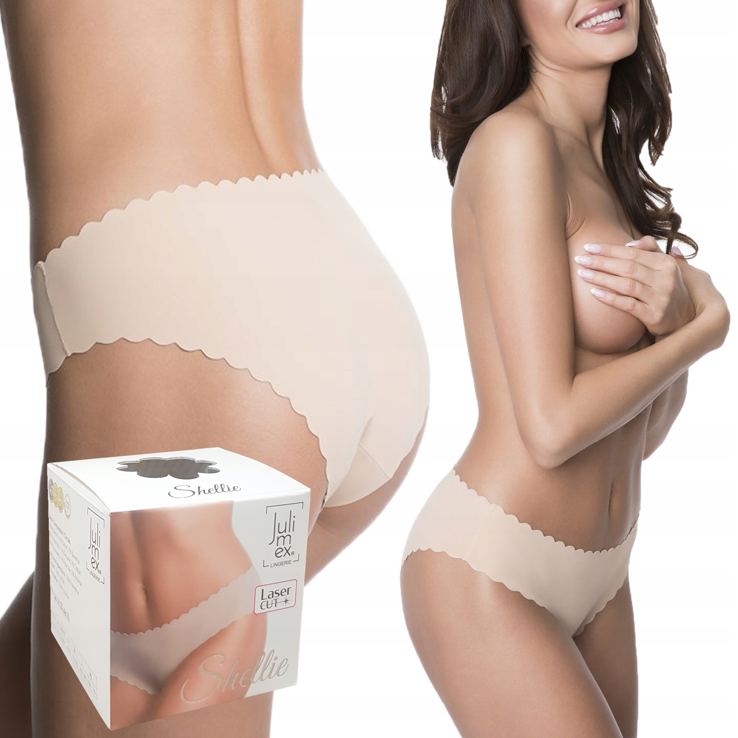 

Julimex Shellie Figi Ciete laserowo beżowe XL