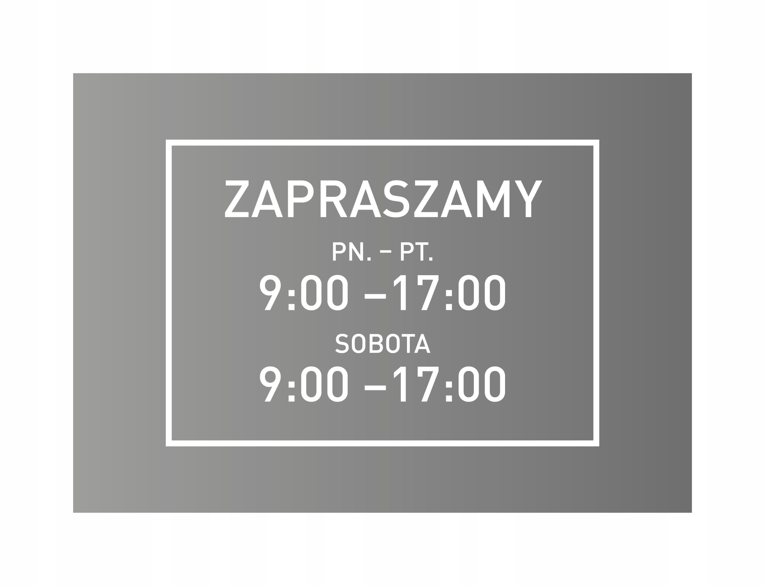 

Godziny otwarcia naklejka na szybę v1