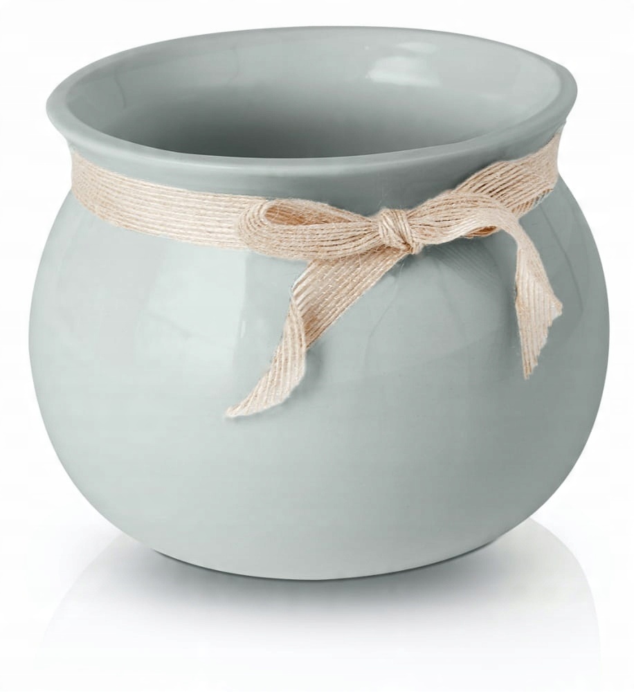 

Doniczka Osłonka Ceramiczna Szara Kula Ozdoba