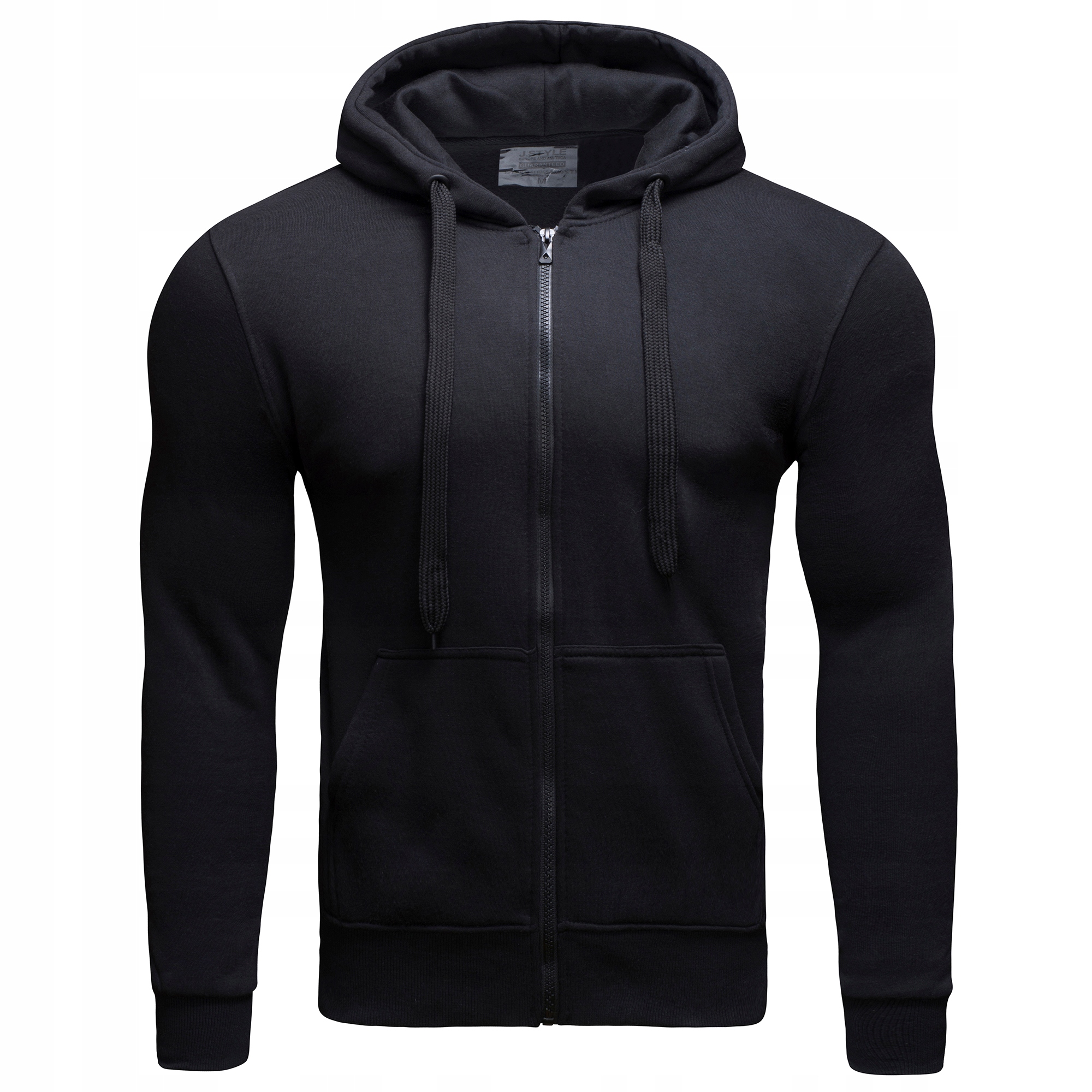 

BL08 cza r. XXL Gładka Rozpinana Bluza Z Kapturem