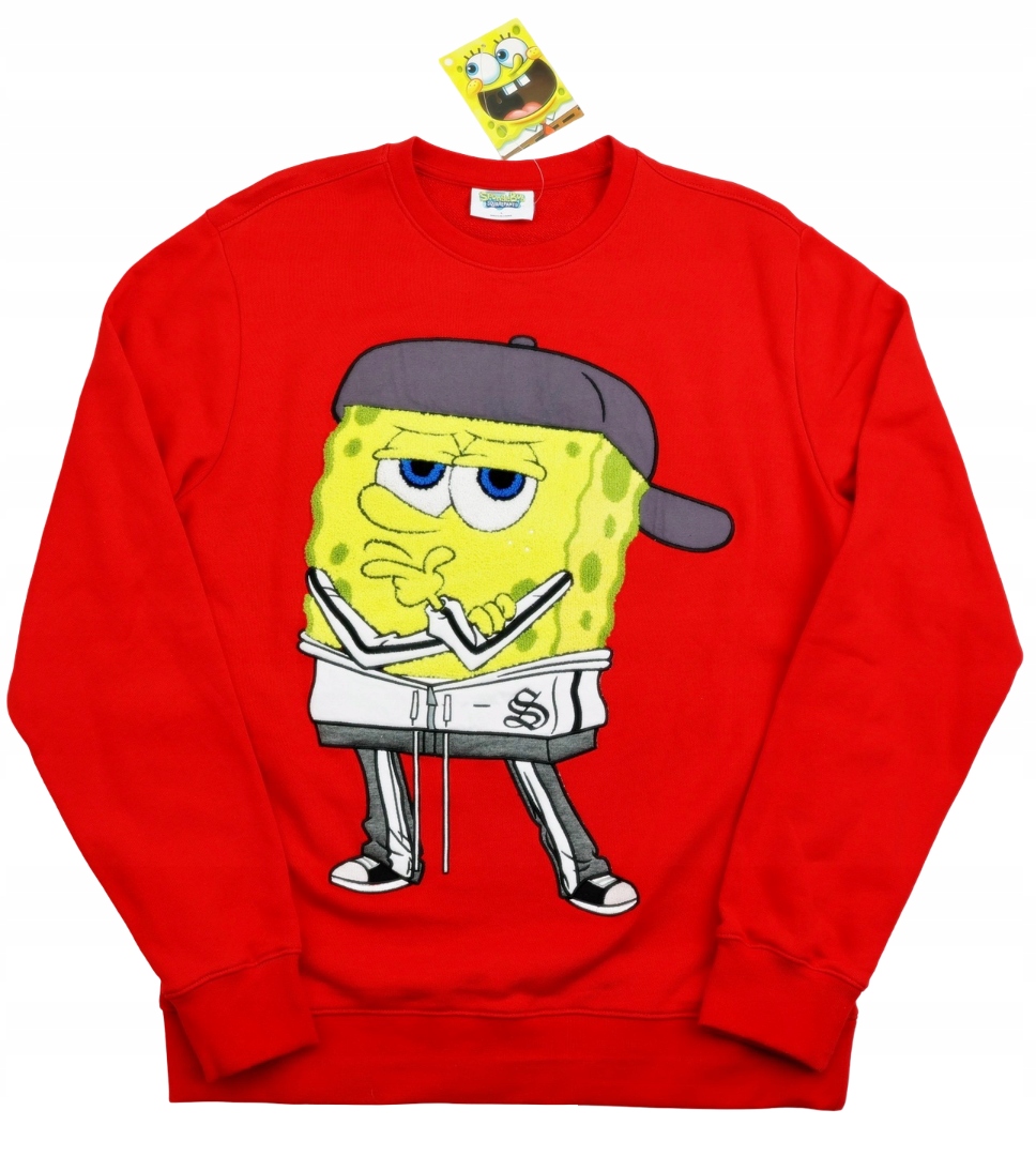 Pánská mikina bez kapuce Nickelodeon Spongebob v kalhotách vel. L Výšivka