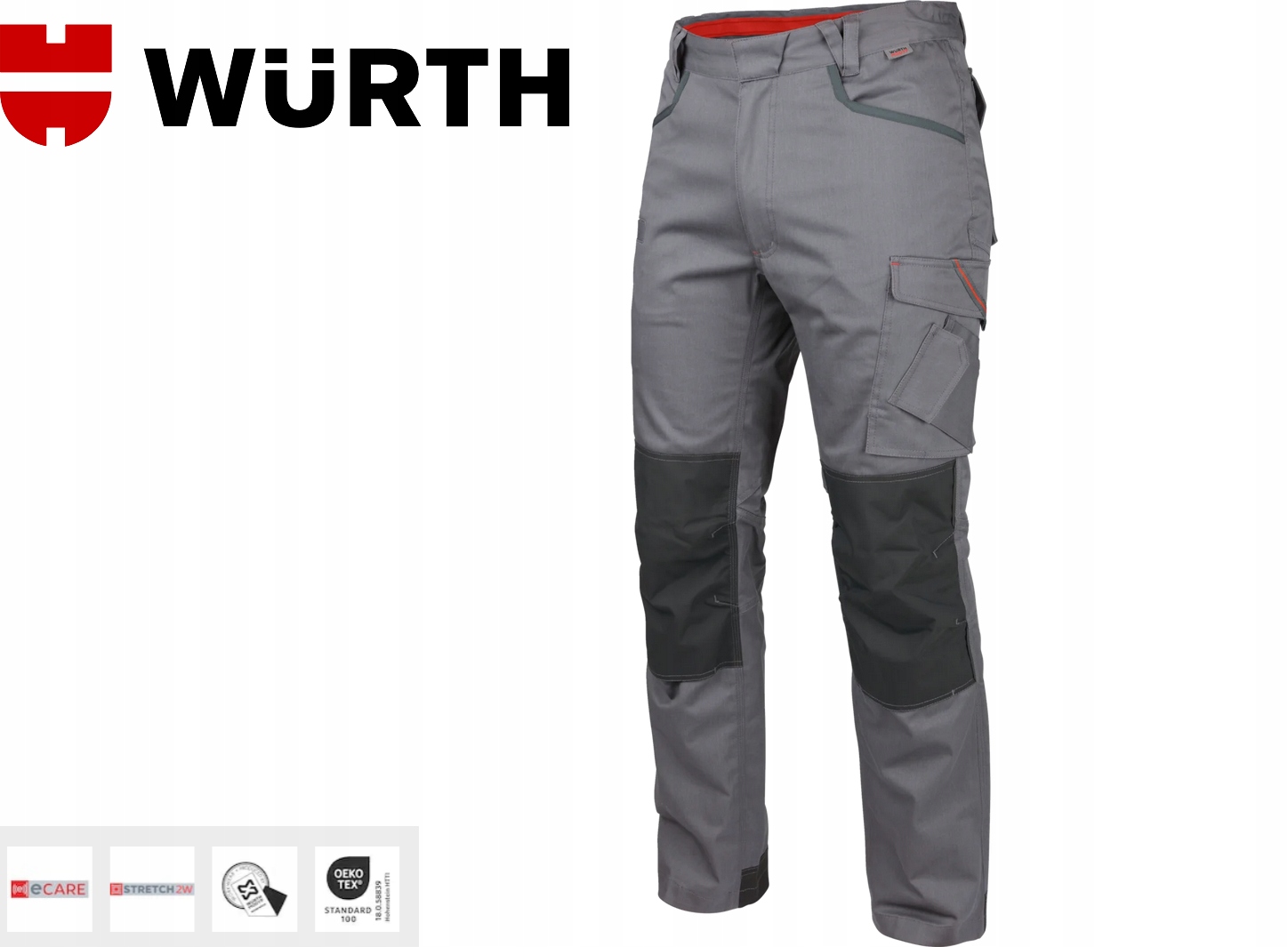 Elastyczne Spodnie Robocze Wurth Modyf Stretch X Szary E-care R.48